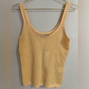 One Grey Day Cotton Linen Blend Yellow Tank Top size S, M . New with tag